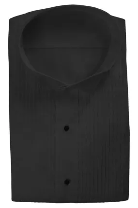 "Dante" Black Pleated Wingtip Tuxedo Shirt