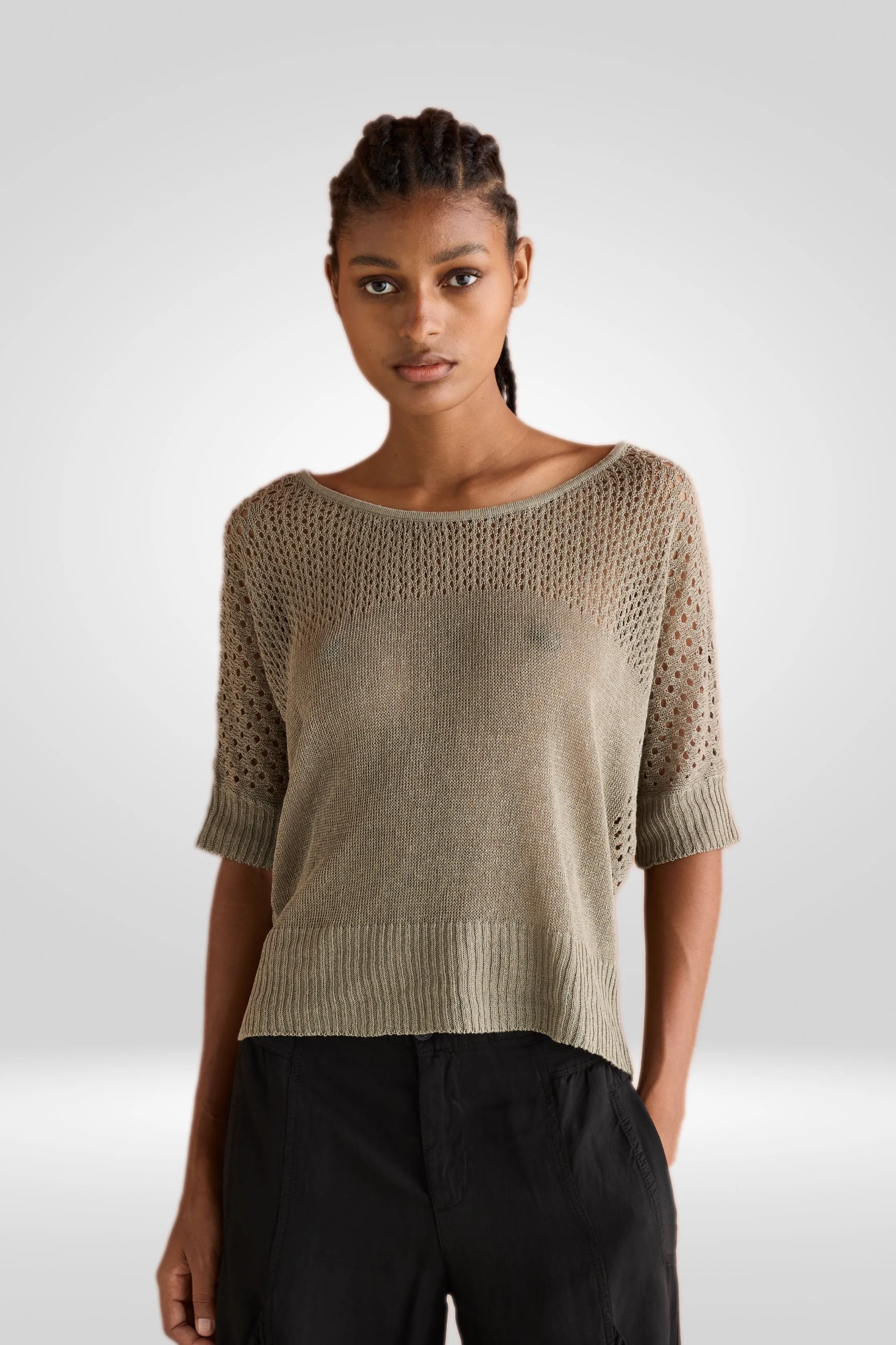 Relaxed-Fit Linen Top M510 9500