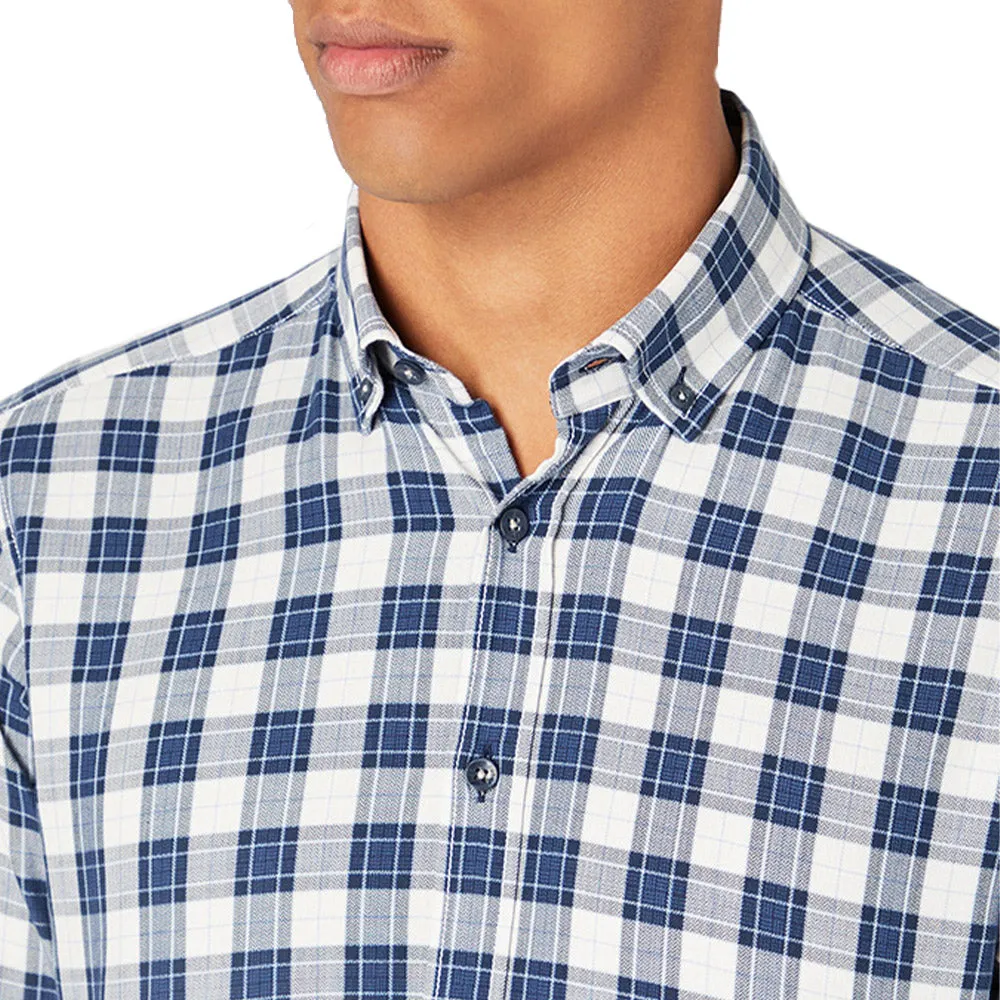 Remus Uomo Check Shirt - Blue