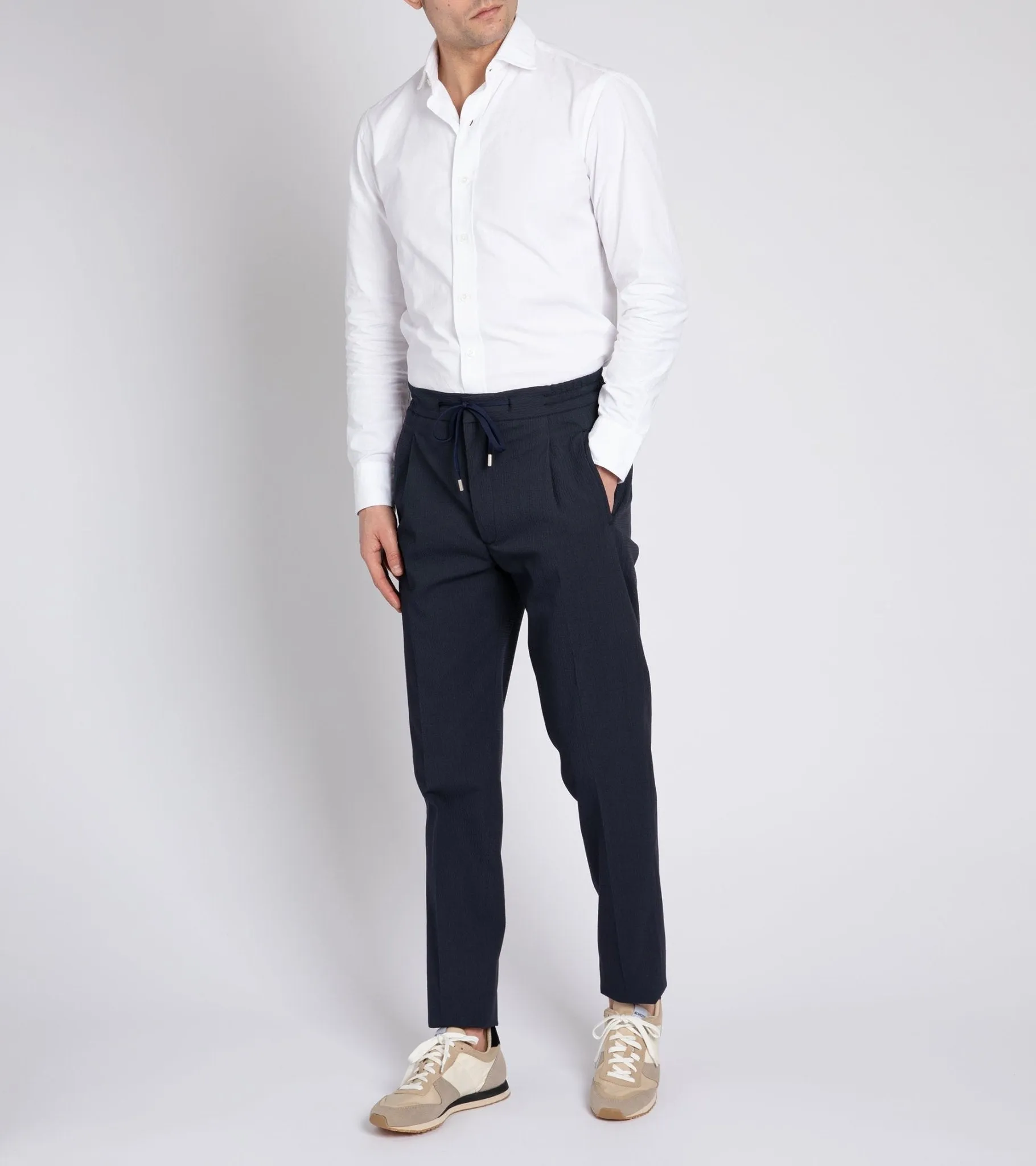 Salvatore Piccolo Light Canvas Shirt: White