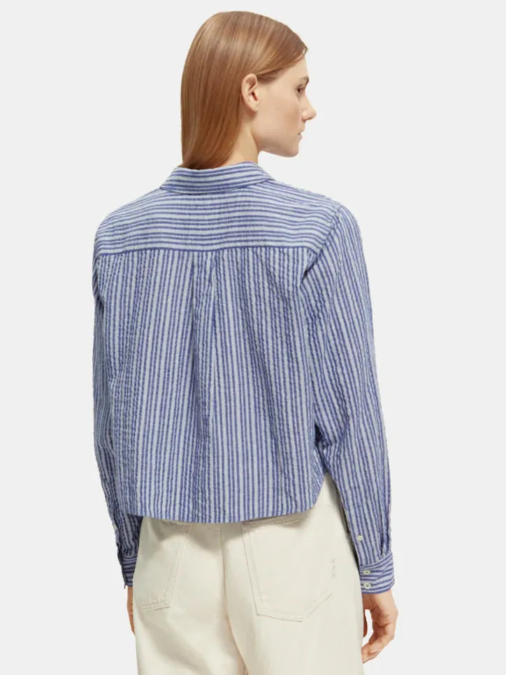 Scotch & Soda Organic Cropped Oversized Fit Shirt