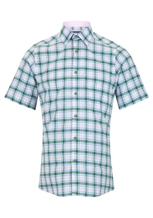 Short Sleeve Check Shirt - Green