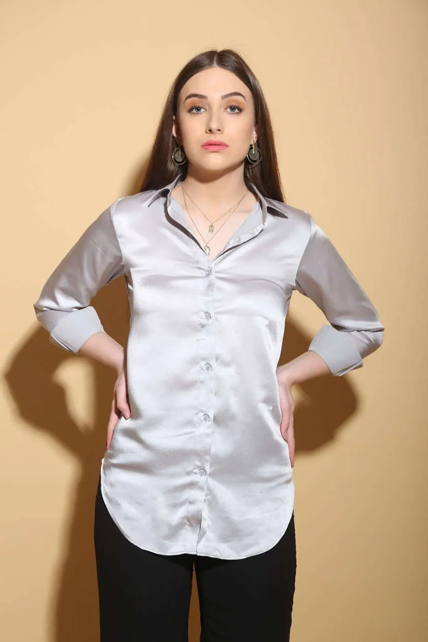 Silver Blue Formal Shirt