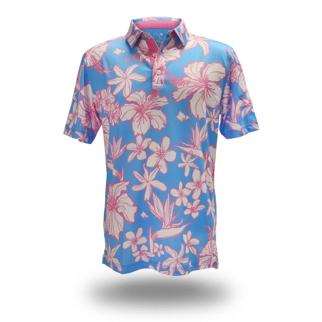 Sketchy Flora - OGA Men's Polo - Cotton Candy