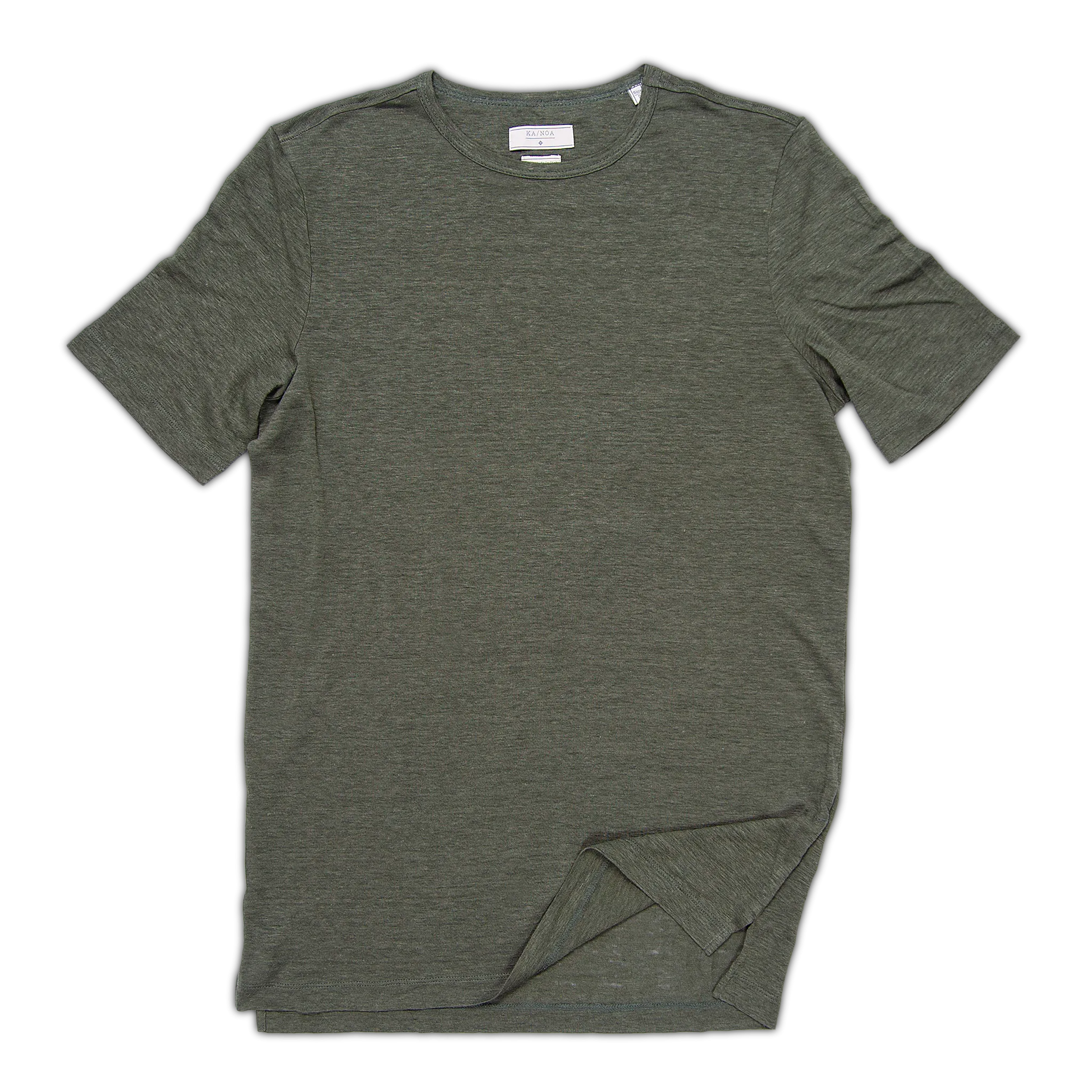 Smile short-sleeved t-shirt in light linen jersey (foliage green)