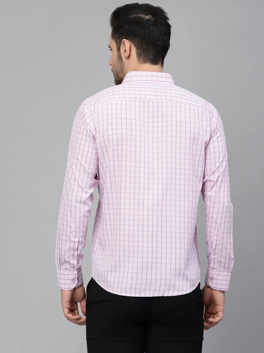 Style Quotient Men Pink Tattersall Checked Polycotton Regular Fit Formal  Shirt