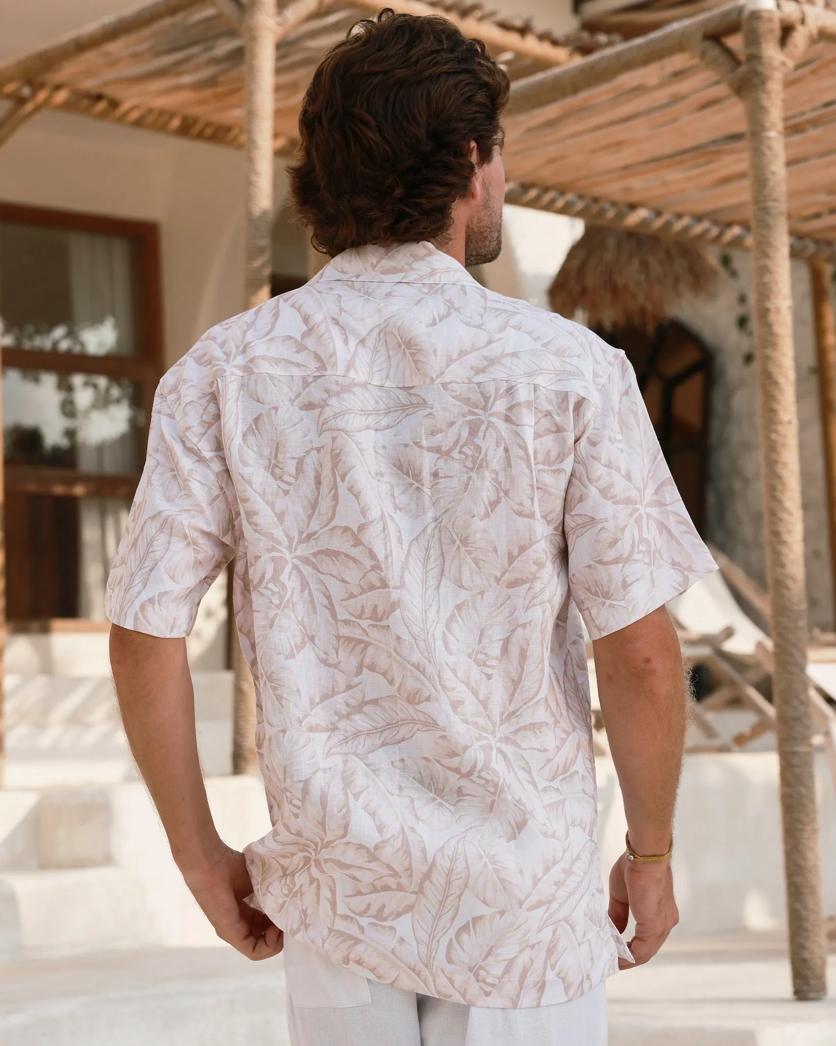 The Grenada - Short Sleeve Linen Shirt with Camp Collar