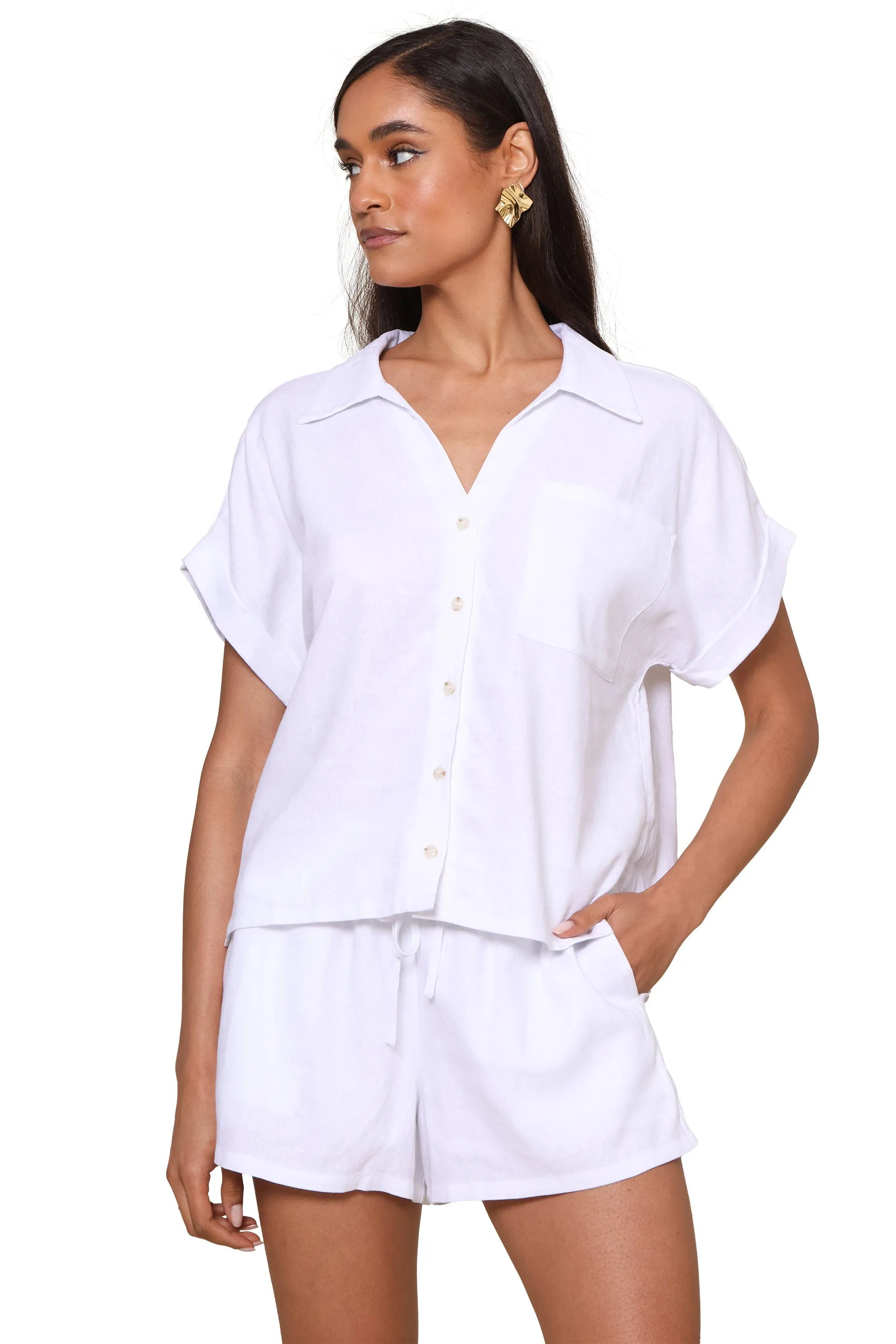 The Linen Button Front Shirt