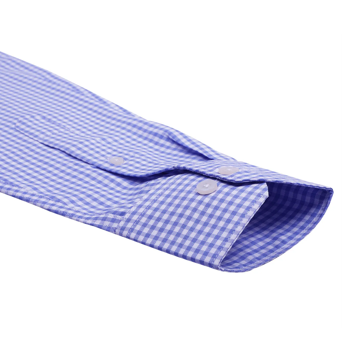 Mens Vichy Blue Gingham Oxford Check Button-Down Cotton Shirt