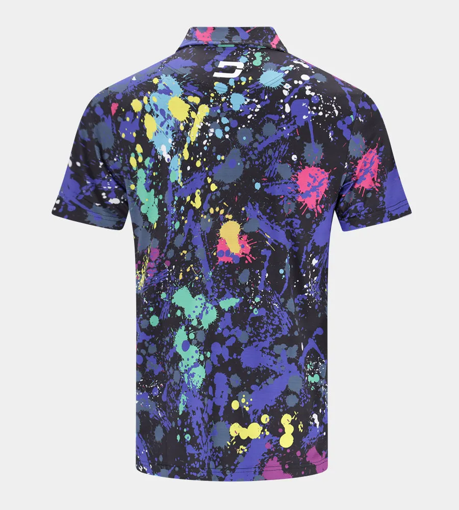 VIVID SPLATTER POLO - BLACK