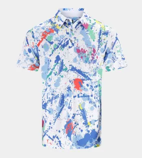 VIVID SPLATTER POLO - WHITE