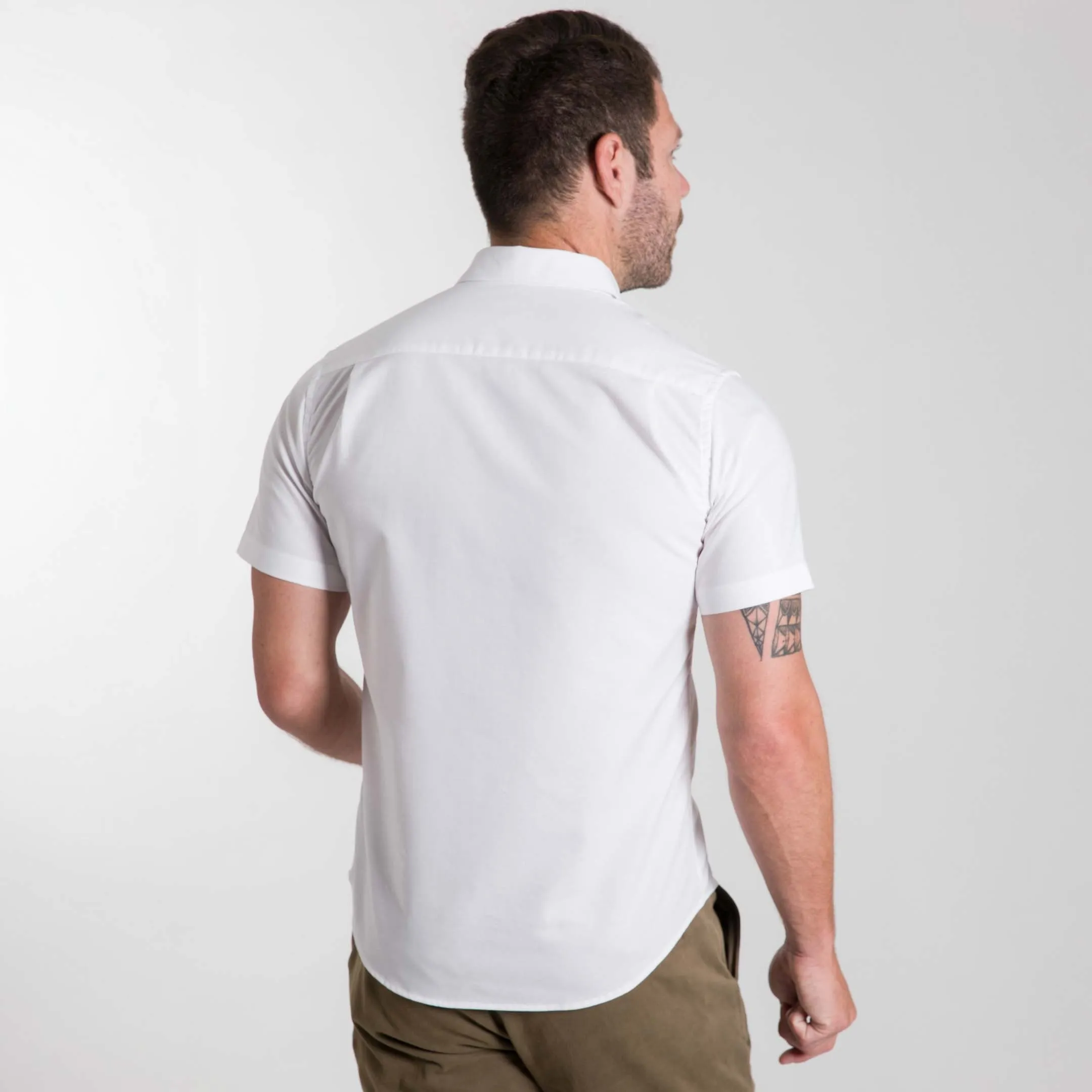 White Oxford Wrinkle Free Short Sleeve Shirt