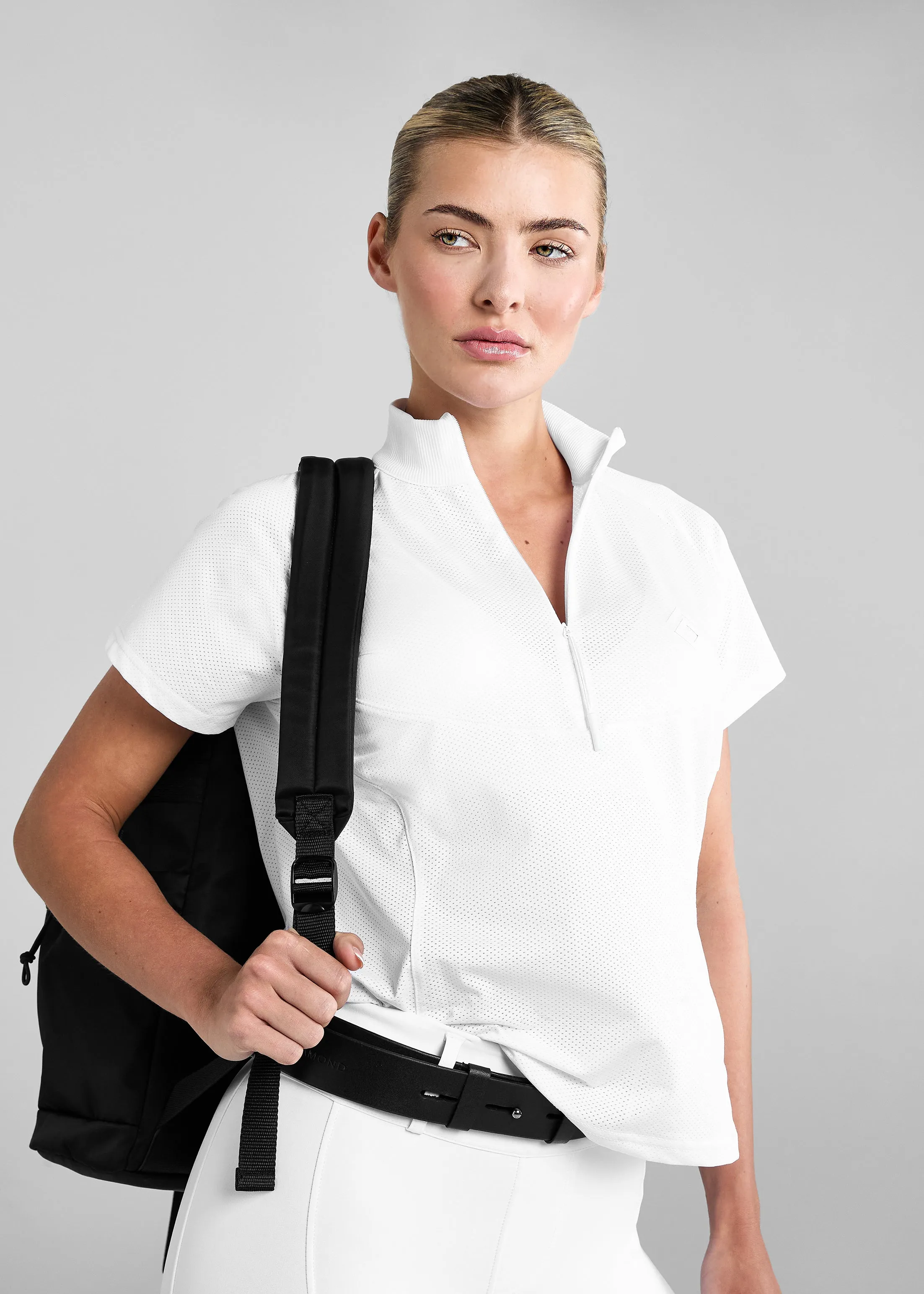 White Short Sleeve Mesh Shirt