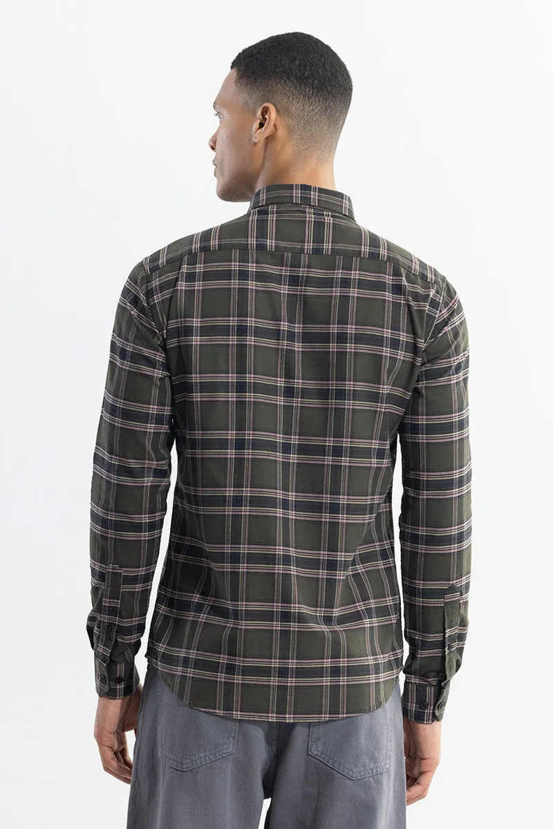 Window Twist Olive Checks Shirt