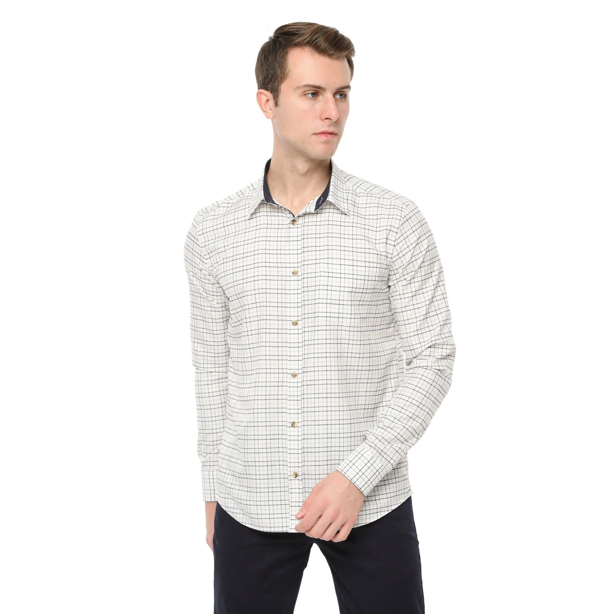 Xact Mens Tattersall Check Shirt - Long Sleeved