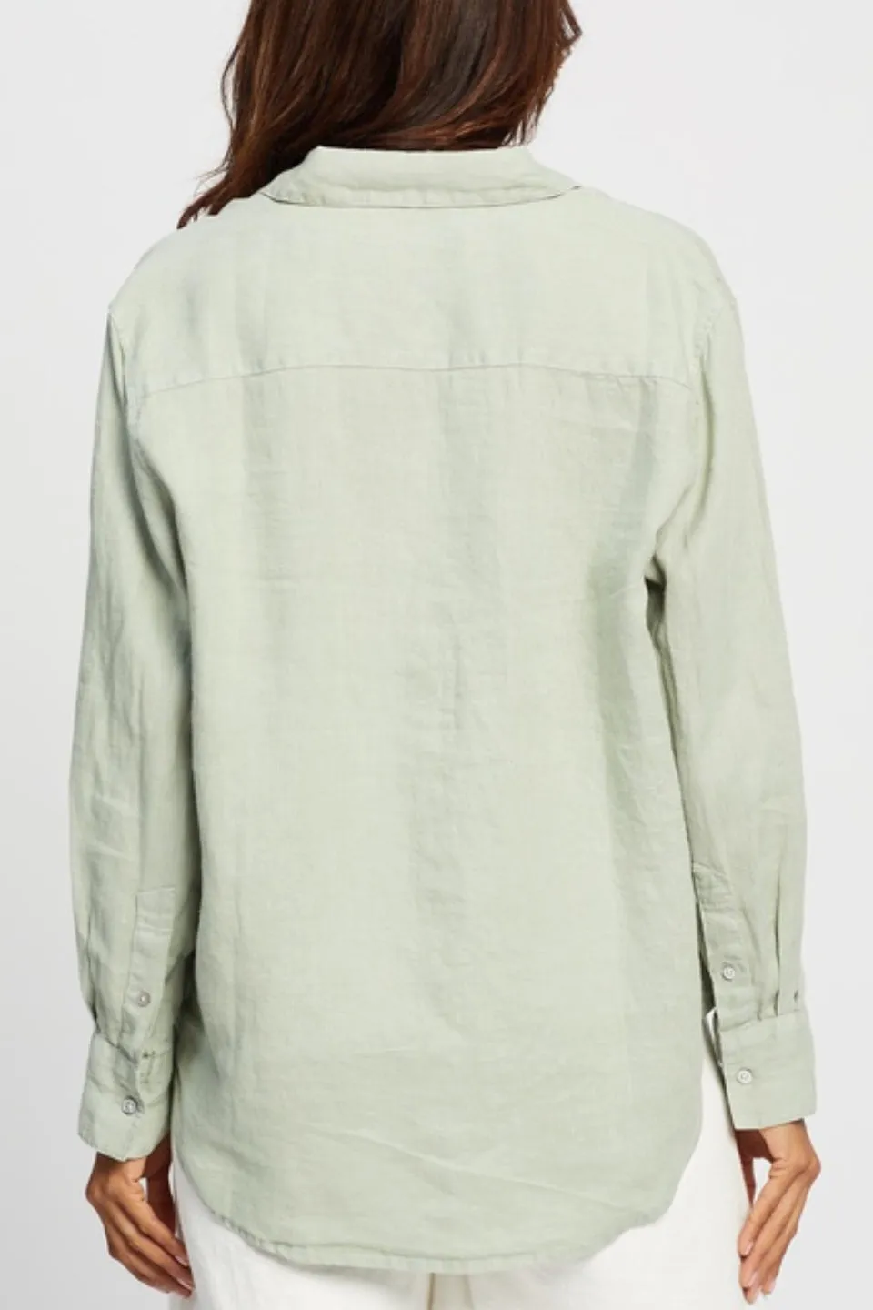 Xander Linen Soft Green Shirt