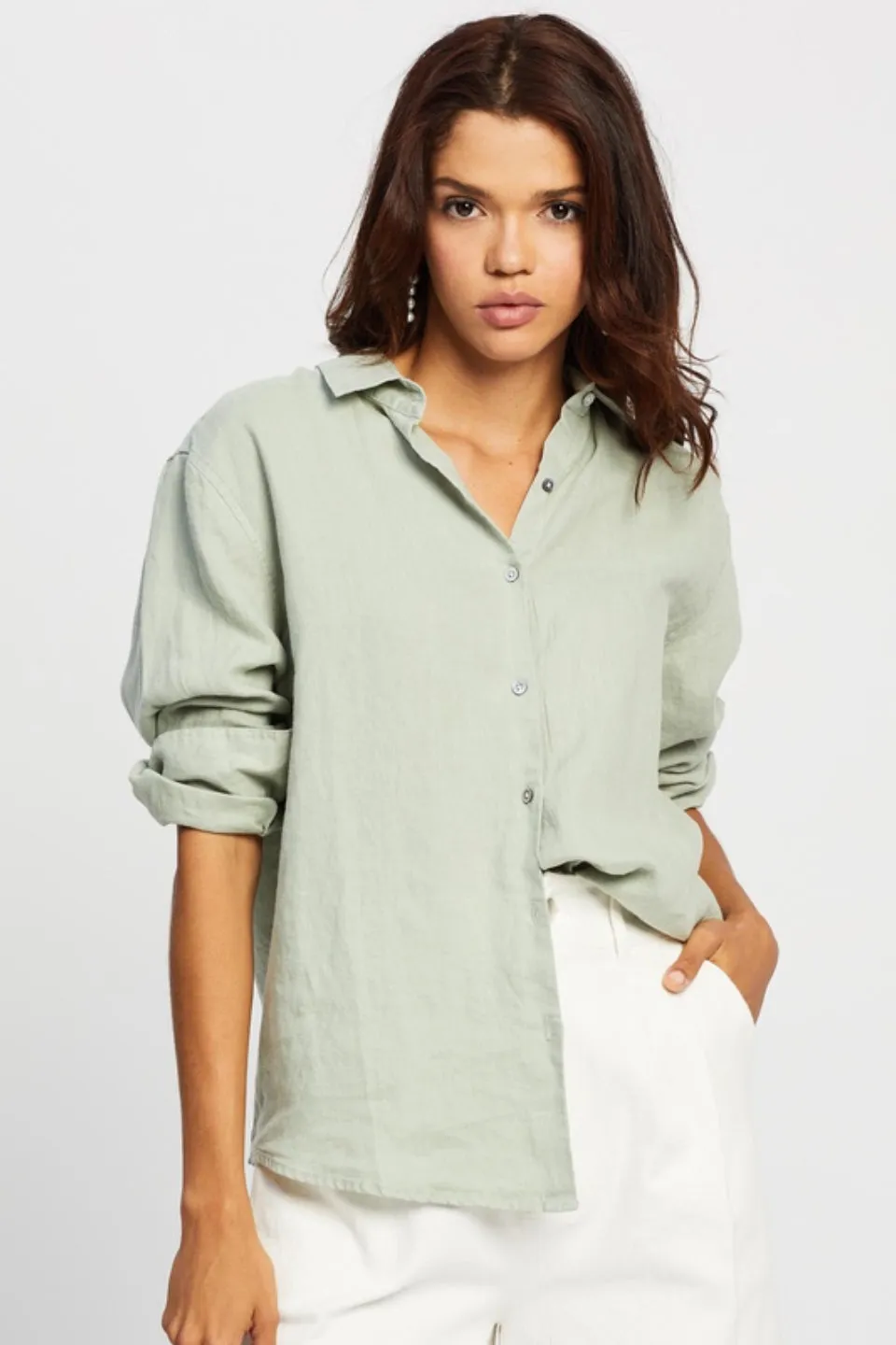 Xander Linen Soft Green Shirt