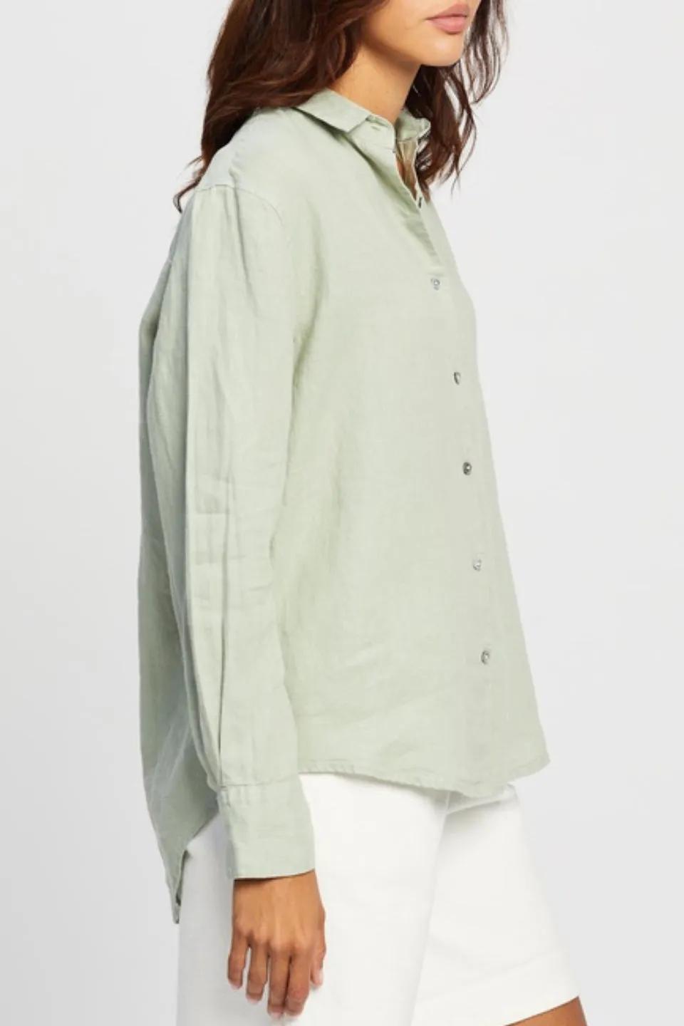 Xander Linen Soft Green Shirt